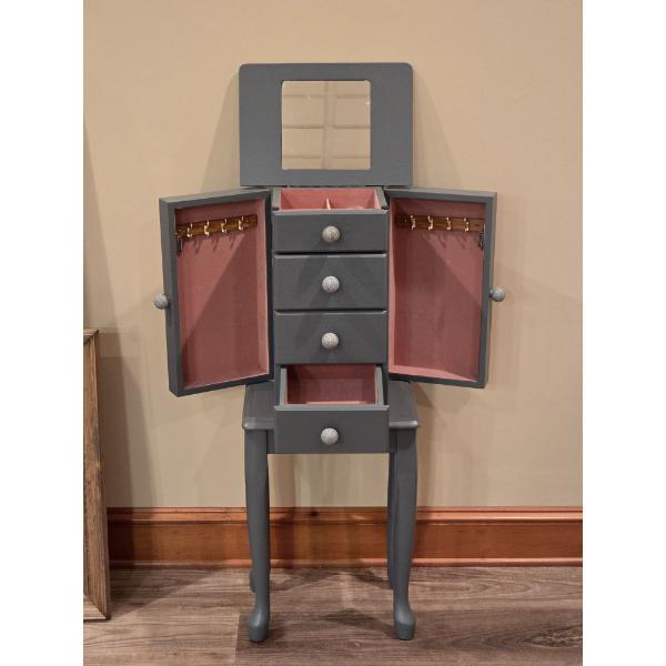 Floor Standing Jewelry Box - 43" Tall when Open - 13.5x9.5x35.5