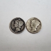 Image 1 : Two United States 90% Silver Mercury Dimes: 1917 & 1927
