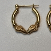 Image 3 : 14K Yellow Gold Decorative Hoop Earrings - Total Weight: 1.5g