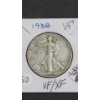 Image 2 : United States 1938 Walking Liberty 90% Silver Half Dollar 