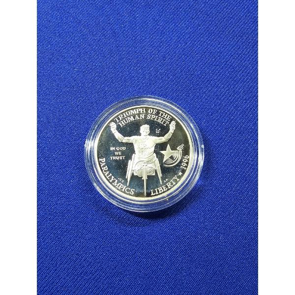 1996- P U.S. Olympics - Atlanta Centennial Olympic Games, Paralympic Uncirculated Silver Dollar 