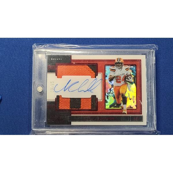 2019 Panini One Nick Chubb #178 12/15 Auto Patch Football Card