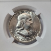 Image 2 : NGC MS64 United States 1959 90% Silver Franklin Half Dollar w/ Original Bag Fragment 