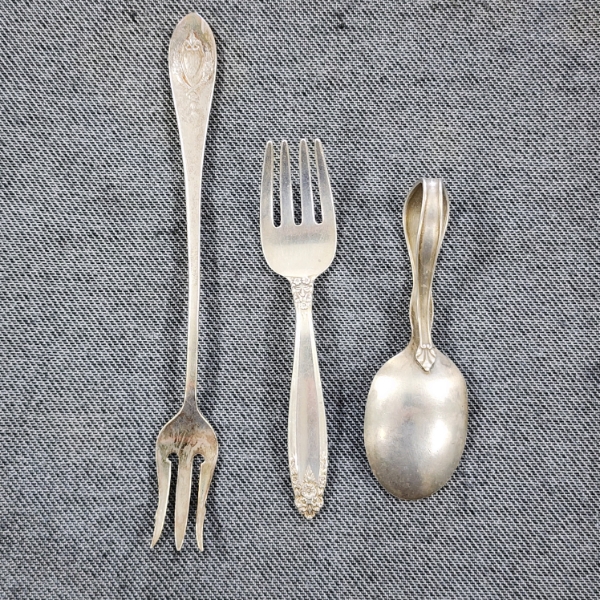Three Sterling Silver Silverware Pieces Including Forks & Spoon ~ Total Weight 53.2 Grams