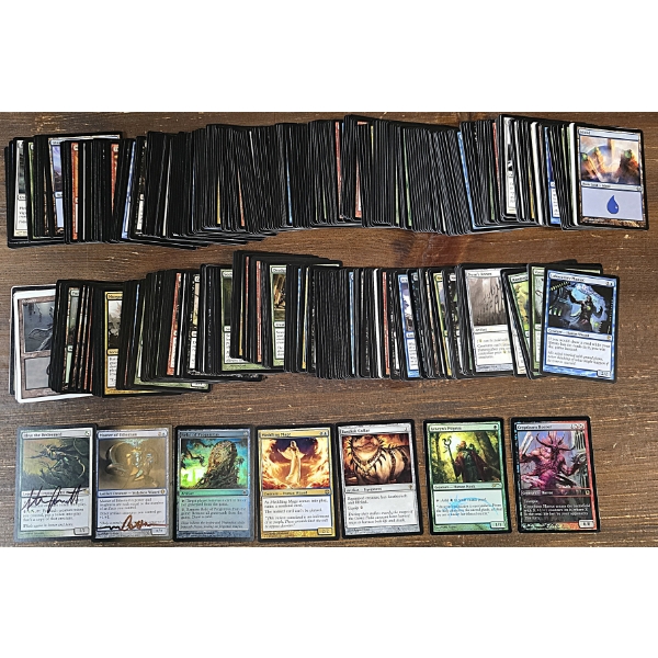 Large Lot of Magic The Gathering Cards incl 2 Autographed Cards and Several Holos
