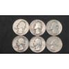 Image 1 : Assorted Years/Mint Marks 90% Silver Washington Quarters - Face Value: $1.50
