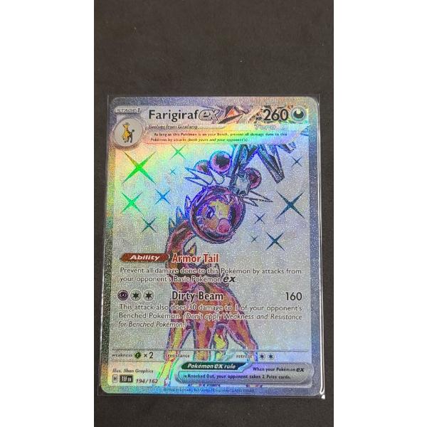 2024 Farigiraf EX 194/162 Full Art Ultra Rare Holo Pokémon Trading Card