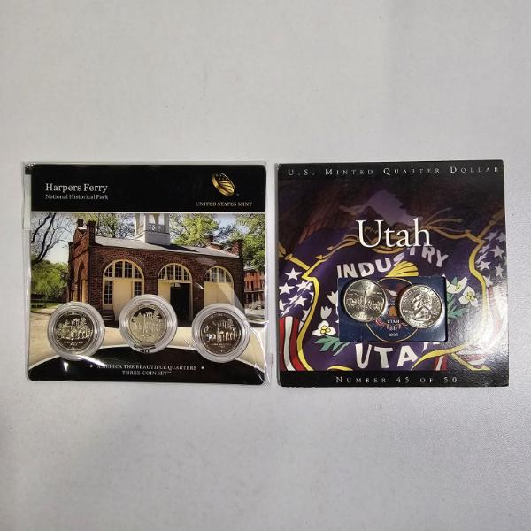 2016 Harpers Ferry Three-Coin Set And 2007 Utah Quarter Card