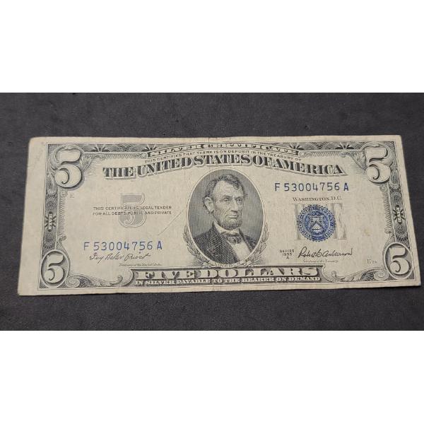 Series 1953 A $5 Silver Certificate With Priest And Anderson Signatures - Face Value: $5.00