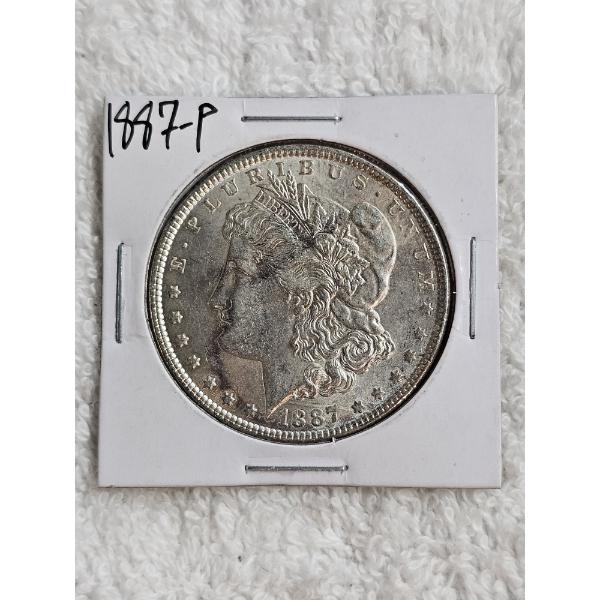 1887 Morgan 90% Silver Dollar - AFV $1