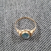 Image 2 : 10K Yellow Gold Ring Ft. Nice Translucent Blue Stone ~ Size 5 ~ Weighs 1 Gram Total