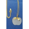 Image 3 : Vintage Avon Frosted Glass Apple Pendant Necklace & Heart Lapel Pin