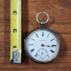 Image 8 : Antique Late 1800's Sterling Silver H.Samuel English Railroad Pocket Watch ~ Total Weight 126 Grams