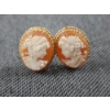 Image 1 : 14K Gold Cameo Earring Set - Weighing 10.6 Grams