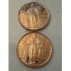 Image 1 : 2 - Standing Liberty 1 oz .999 Fine Copper Round Coins - Brilliant Uncirculated - Limited Edition