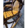 Image 4 : Rustic hickory rocking chair featuring a slatted oak seat and backrest - 46 inches tall