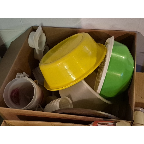 PICKUP IN CANTON - 3 Large Boxes Of Tupperware / Rubbermade Storage Containers Etc.
