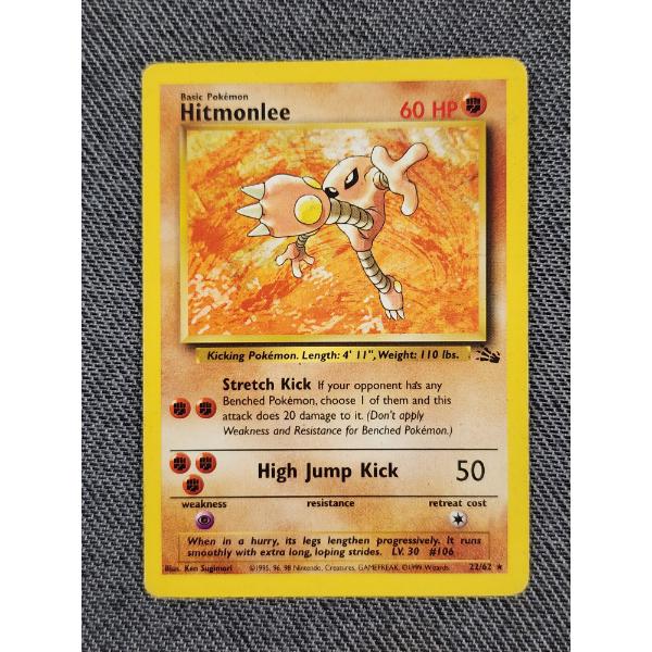 Hitmonlee 22/62 Non Holo Rare Vintage Fossil Pokemon Trading Card ~ NM/LP Condition! 