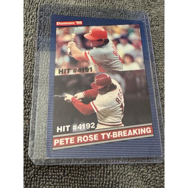 1986 Pete Rose Donruss Ty-Breaking Baseball Card - Mint Condition