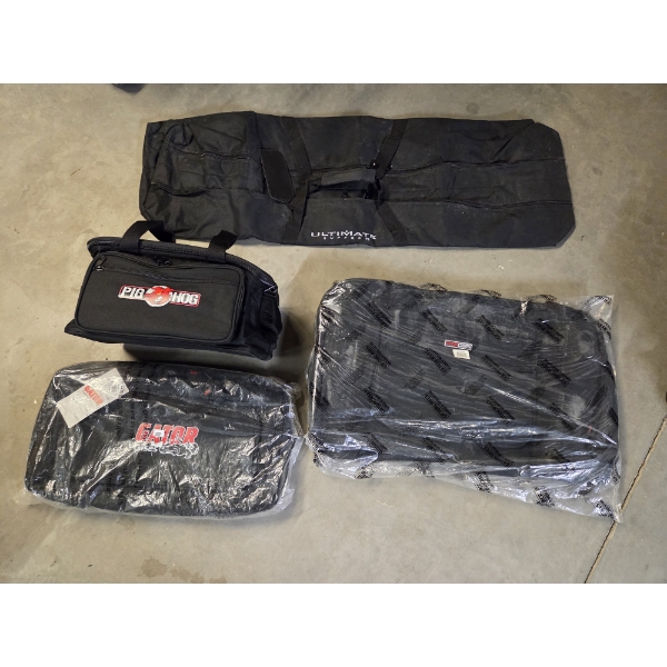 New Gig Bag Group Including 15''x9'' Pig Hog Cable Bag, Gator 28''x18'' Speaker Tote, & 22.5''x11.5'