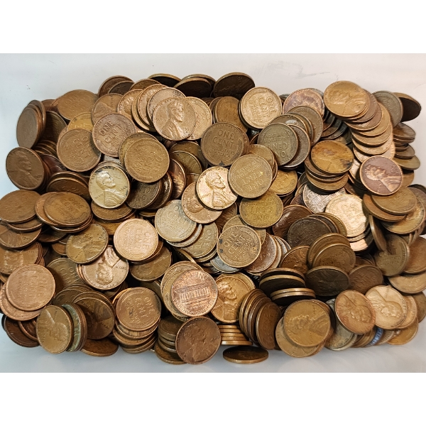 $5.00 Face Value of Assorted U.S. Lincoln Cents - Mostly Wheat Cents