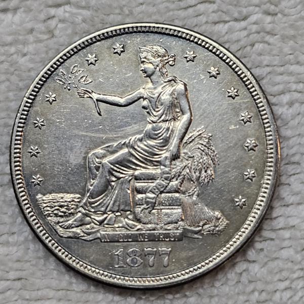 90% Silver 1877 U.S. Trade Silver Dollar FV: $1.00