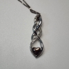 Image 4 : Gorgeous Sterling Silver Necklace w/ Spiral Pendant & 10K Gold Heart Accent - TW: 3.4g