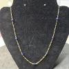 Image 1 : 14k Gold Necklace with Blue Stones - 4.5g TW