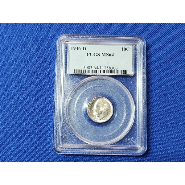 1945-D PCGS MS 64 Silver Roosevelt Dime