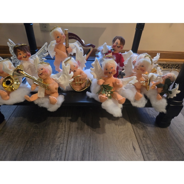 Twelve Famous Annalee Felt Angels. Highly Collectable Vintage Decor!