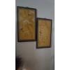 Image 1 : 2 Pcs - Framed & Matted -  32" x 19" Signed Oriental Bird Paintings On Rice Paper