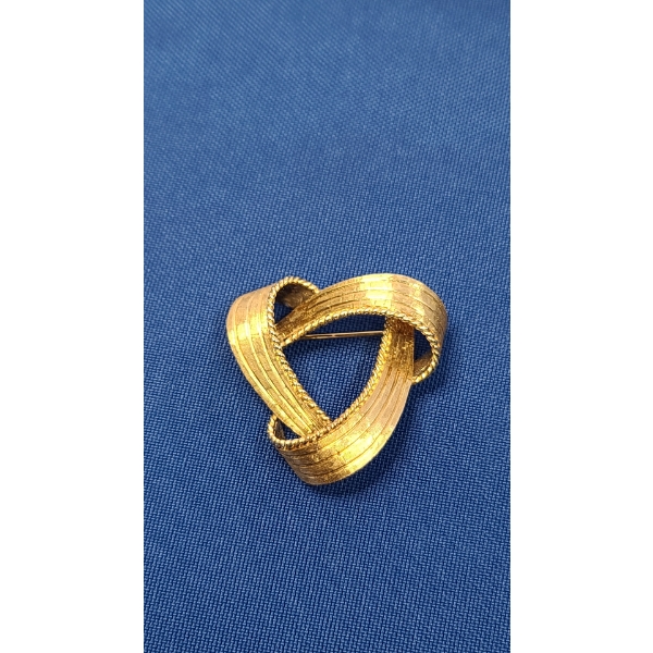 14K Gold Ribbon Knot Brooch Pin - Weight: 8.1g