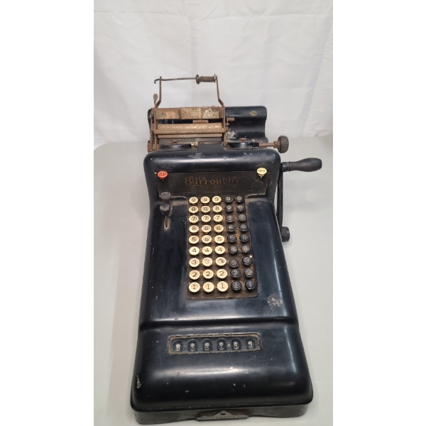 Early 20th Century Burroughs Class 3 Hand-Crank Adding Machine Calculator 