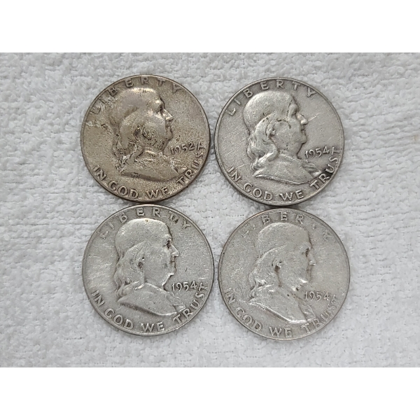 $2 Face Value in 90% Silver Franklin Half Dollars - Assorted Years & Conditions!