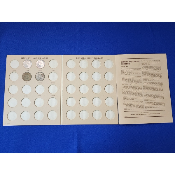 U.S. Half Dollars Collection Book Including 4 Kennedy Half Dollars Including Silver FV: $2.00