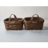 Image 3 : (2) Small Longaberger Handing Baskets w/ Leather Handle