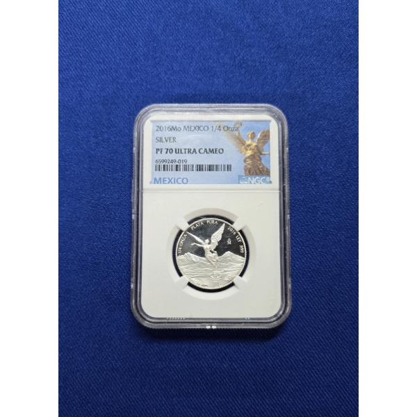 2016 - MO Mexico 1/4 oz Silver Libertad Coin - NGC PF70 Ultra Cameo Mexico Label