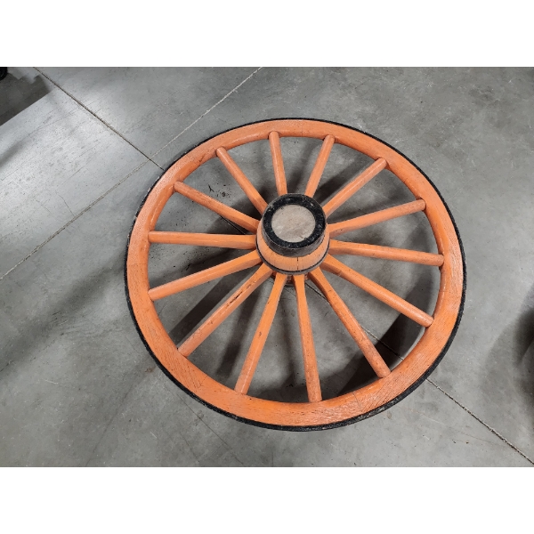 Large Vintage Wooden Wagon Wheel Farm Cart Wheel - About 4ft - Heavy