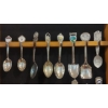 Image 3 : 2nd Of Two:  24 Silver Plate Collector Spoons In Walnut Display Case - A Superb Value & Great Collec
