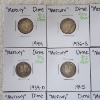 Image 2 : Lot of 9 Assorted Years U.S. 90% SILVER Mercury Dimes - Face Value: $0.90