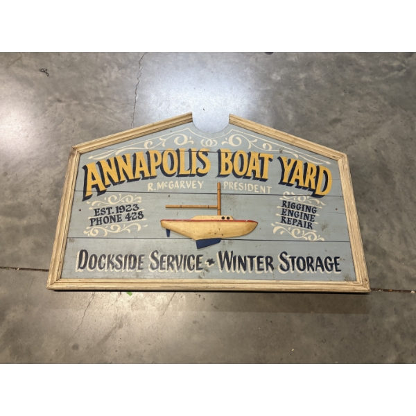 Annapolis Boat Yard Sign - 28x44 - Boat Yard Dockside Service - Winter Storage - Est. 1923