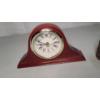 Image 2 : Small Quartz Mantle Clock, Eagle Paper Weight & Blown Glass Eagle Figurine 