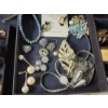 Image 7 : Large Cherry-Wood Jewelry Box with Contents: Statement Necklaces, Watches, Earrings, & More!