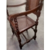 Image 4 : Important Antique Intricately Worked Tall Cane Seat & Backed Wooden Arm Chair 2nd of 2 Offered 