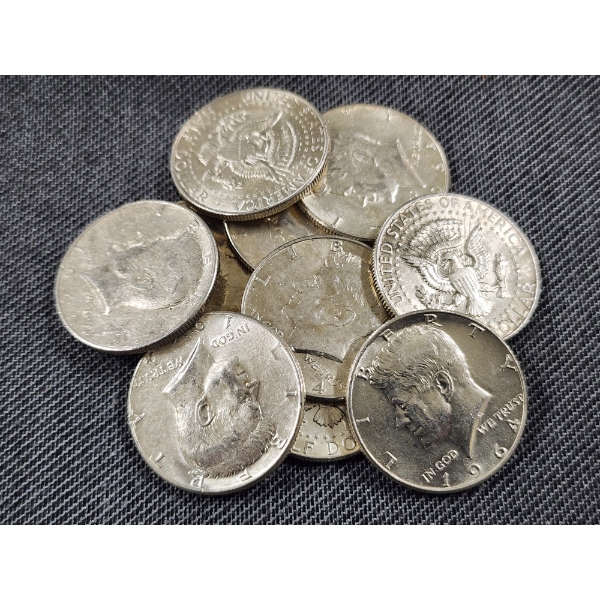 $5 Face Value in Assorted 90% Silver Kennedy Half Dollars 