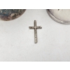 Image 4 : 3 Silver-Plated Pieces: Engraved Bucket, Creamer/Small Coffee Pot, & Cross Pendant TW: 2.0lbs