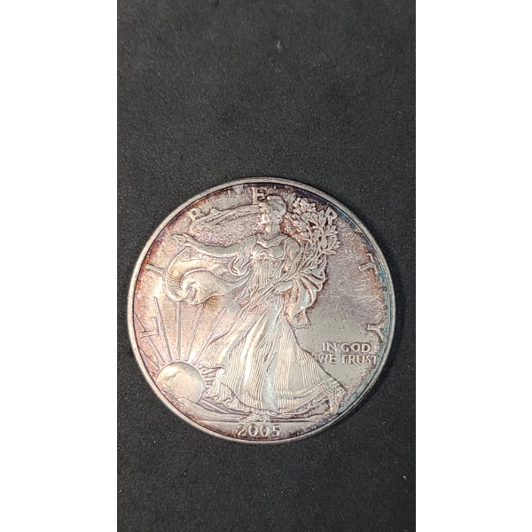  2005 1 Oz .999 Fine Silver American Eagle - Toned
