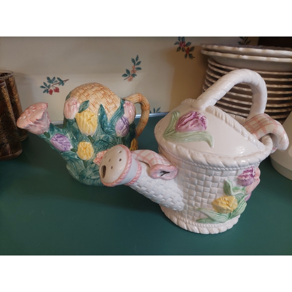 2 Pcs Ceramic Bright & Colorful Watering Pitchers - Mint Decor 