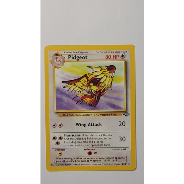 1999 Pidgeot #24/64 (Non-Holo) Rare Pokemon Trading Card From The Jungle Set - Near Mint