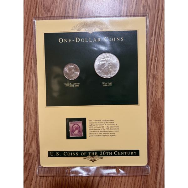 90% Silver Eagle 1986-1999 & Susan B. Anthony 1999 - Silver Dollar FV $2.00  - Susan B. Anthony One 
